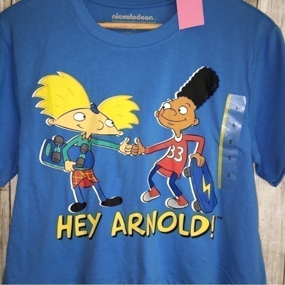NWT Nickelodeon Hey Arnold Blue Crop - Picture 3 of 5